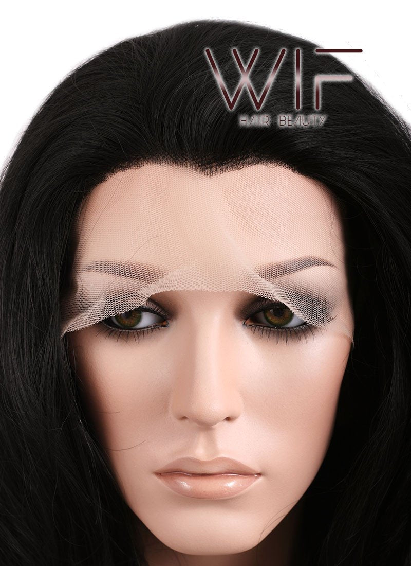 Long Wavy 26" Jet Black Lace Front Synthetic Fashion Wig