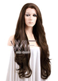 26" Wavy Dark Brown Lace Front Synthetic Wig LF146