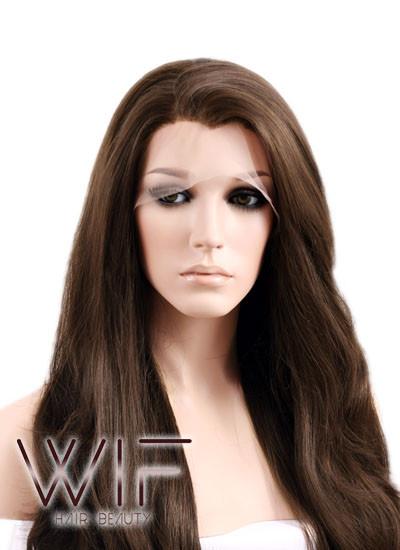 26" Wavy Dark Brown Lace Front Synthetic Wig LF146