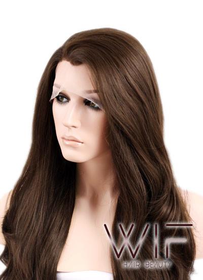 26" Wavy Dark Brown Lace Front Synthetic Wig LF146
