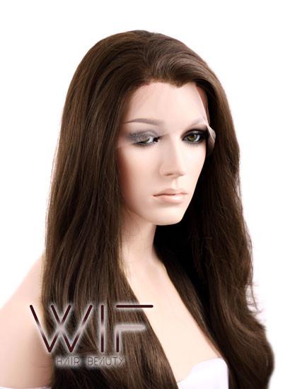 26" Wavy Dark Brown Lace Front Synthetic Wig LF146