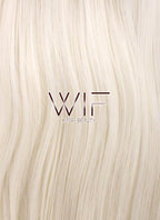 20" / 28" Long Straight Platinum Blonde Customizable Lace Front Synthetic Hair Wig LF150D