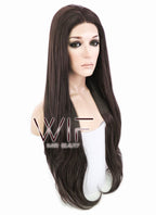 28" Straight Darker Brown Lace Front Synthetic Wig LF150E