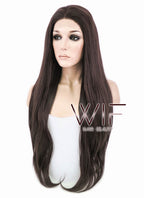 28" Straight Darker Brown Lace Front Synthetic Wig LF150E
