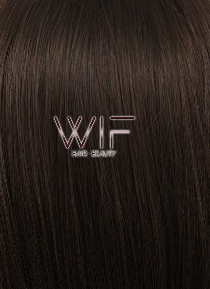 24" Long Straight Dark Brown Lace Front Synthetic Wig