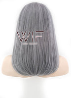 16" Medium Straight Mixed Grey Lace Front Synthetic Hair Wig LF1514B
