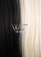 26" Straight Light Blonde Black Split Color Lace Front Synthetic Wig LF1531