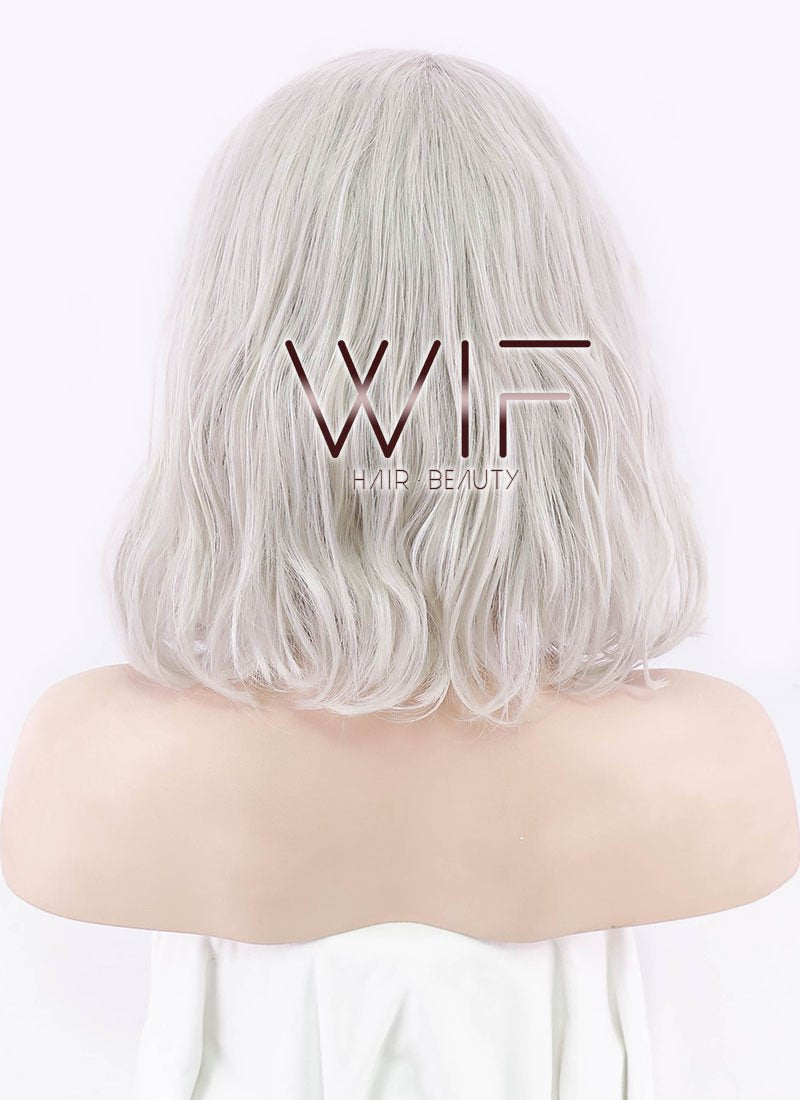 12" Wavy Light Ash Blonde Lace Front Synthetic Wig LF1537