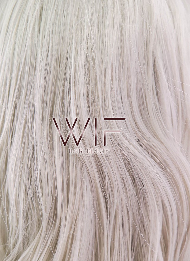 12" Wavy Light Ash Blonde Lace Front Synthetic Wig LF1537