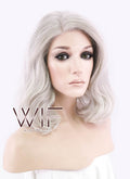 12" Wavy Light Ash Blonde Lace Front Synthetic Wig LF1537