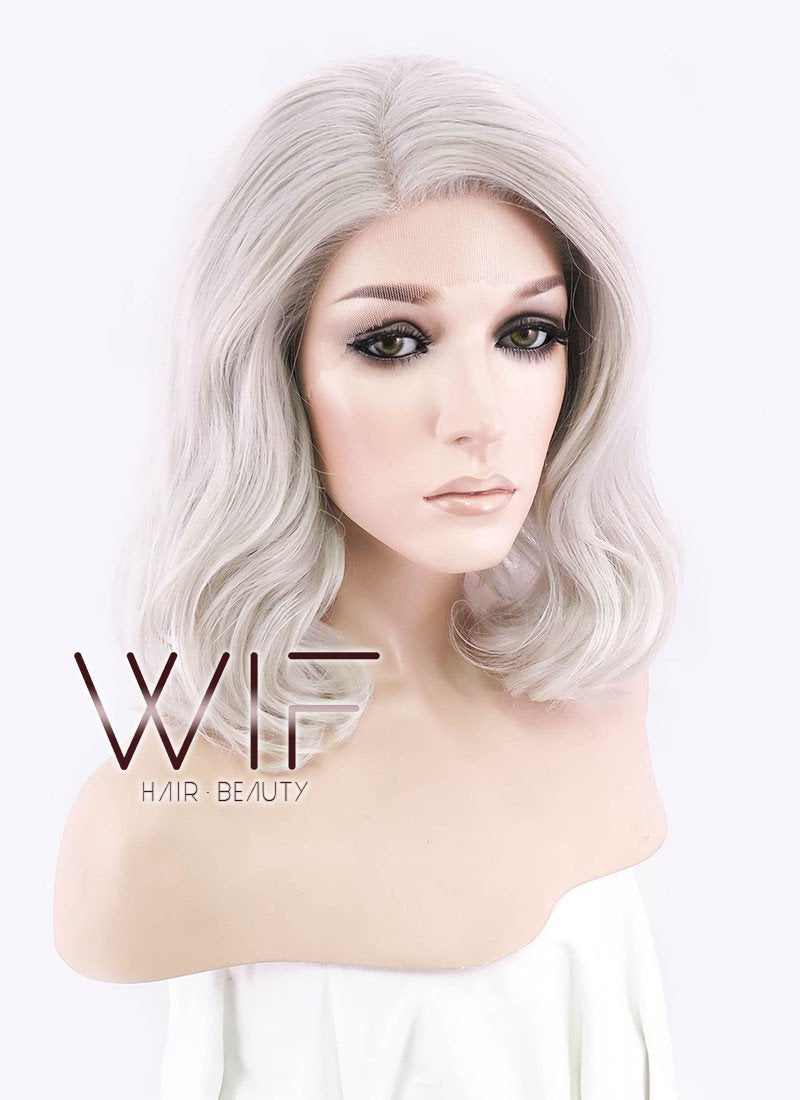 12" Wavy Light Ash Blonde Lace Front Synthetic Wig LF1537