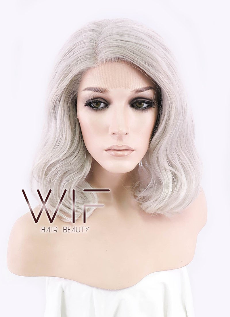 12" Wavy Light Ash Blonde Lace Front Synthetic Wig LF1537