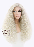 26" Long Spiral Light Blonde Made-To-Order Lace Front Synthetic Hair Wig LF1540B