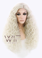 26" Long Spiral Light Blonde Made-To-Order Lace Front Synthetic Hair Wig LF1540B