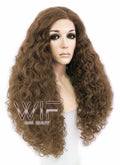 26" Spiral Curly Brown Lace Front Synthetic Wig LF1540C