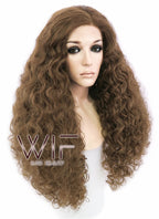 26" Spiral Curly Brown Lace Front Synthetic Wig LF1540C
