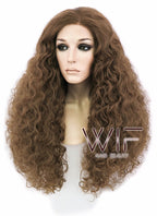 26" Spiral Curly Brown Lace Front Synthetic Wig LF1540C