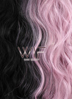 22"Long Curly Mauve Powder Made-To-Order Lace Front Synthetic Hair Wig LF1549