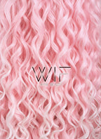 26" Spiral Curly Pink Blonde Ombre Lace Front Synthetic Wig LF165