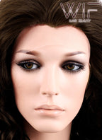 26" Spiral Curly Mixed Dark Brown Lace Front Synthetic Wig LF169