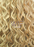 26" Spiral Curly Golden Blonde Mixed Brown Lace Front Synthetic Wig LF179