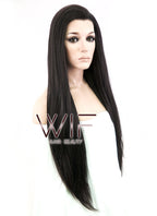 30" Straight Natural Black Lace Front Synthetic Wig LF191