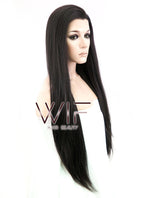 30" Straight Natural Black Lace Front Synthetic Wig LF191