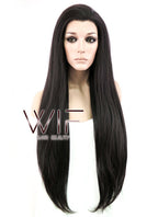 30" Straight Natural Black Lace Front Synthetic Wig LF191