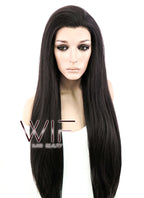 30" Straight Natural Black Lace Front Synthetic Wig LF191