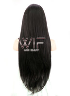 30" Straight Natural Black Lace Front Synthetic Wig LF191