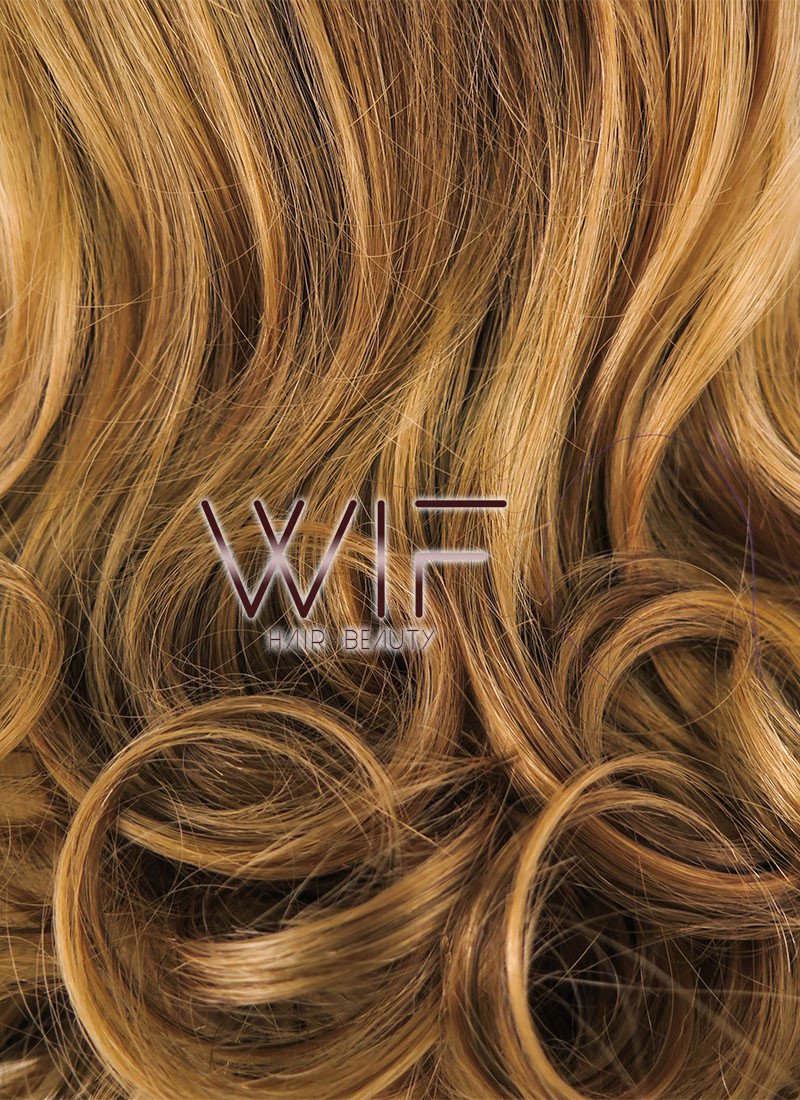 16" Wavy Golden Brown Lace Front Synthetic Wig LF193
