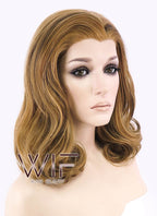 16" Wavy Golden Brown Lace Front Synthetic Wig LF193
