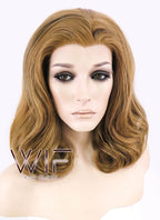 16" Wavy Golden Brown Lace Front Synthetic Wig LF193