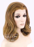 16" Wavy Golden Brown Lace Front Synthetic Wig LF193