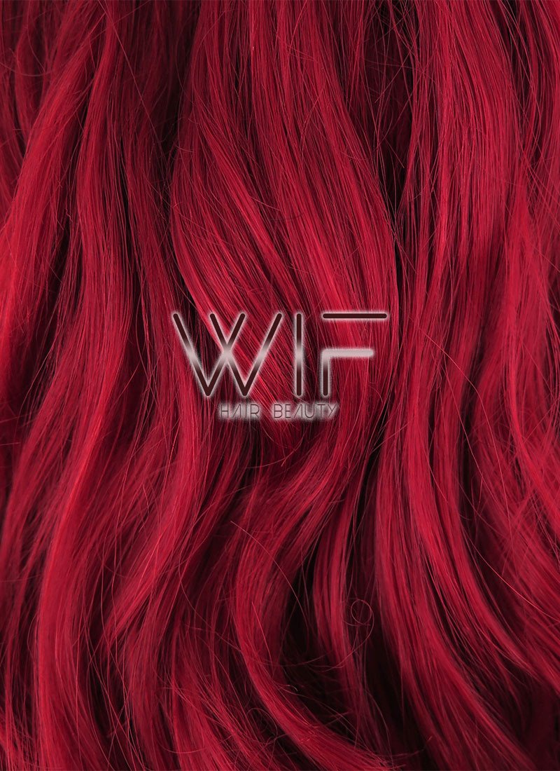 28" Long Curly Red Braided Lace Front Synthetic Hair Wig LF2000