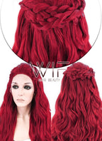 28" Red Braided Lace Front Synthetic Wig LF2000