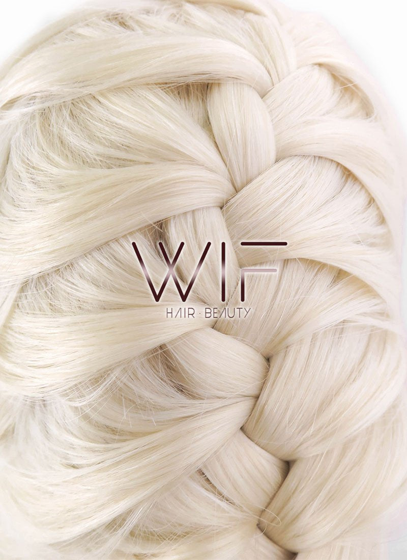 24" Long Light Blonde Braided Lace Front Synthetic Hair Wig LF2002