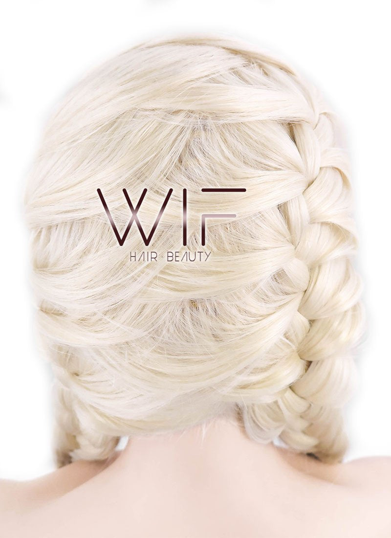 24" Long Light Blonde Braided Lace Front Synthetic Hair Wig LF2002
