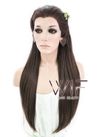 24" Long Brown Braided Lace Front Synthetic Hair Wig LF2003