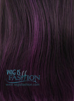 24" Straight Dark Brown Mixed Purple Lace Front Synthetic Wig LF200