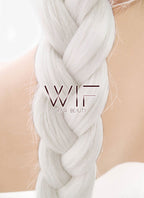 24" White French Braid Lace Front Synthetic Wig LF2014