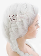 24" White French Braid Lace Front Synthetic Wig LF2014