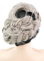 26" Long Curly Light Pink Purple Blue Mix Pastel Ombre Braided Lace Front Synthetic Hair Wig LF2020