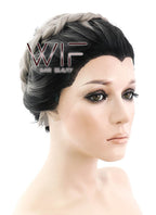 26" Long Curly Light Pink Purple Blue Mix Pastel Ombre Braided Lace Front Synthetic Hair Wig LF2020