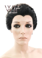 26" Long Curly Light Pink Purple Blue Mix Pastel Ombre Braided Lace Front Synthetic Hair Wig LF2020
