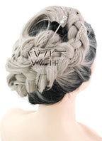 26" Long Curly Light Pink Purple Blue Mix Pastel Ombre Braided Lace Front Synthetic Hair Wig LF2020