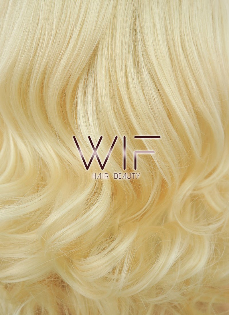 16" Wavy Golden Blonde Lace Front Synthetic Wig LF206