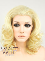 16" Wavy Golden Blonde Lace Front Synthetic Wig LF206
