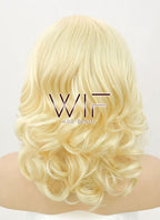 16" Wavy Golden Blonde Lace Front Synthetic Wig LF206