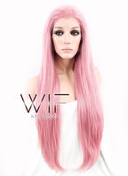 24" Straight Light Pink Lace Front Synthetic Wig LF238B
